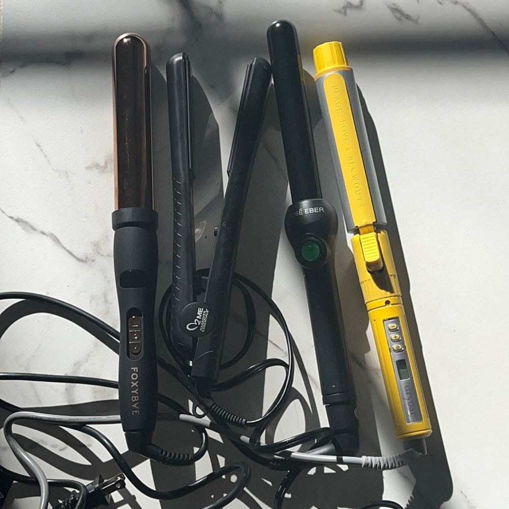 Curling irons and 1 flat iron